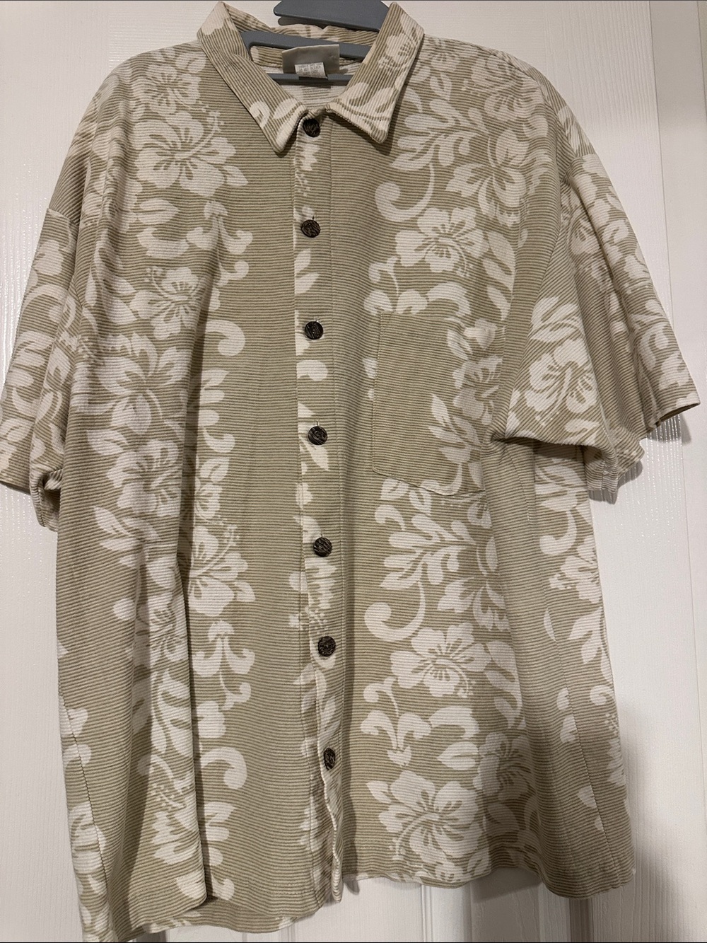 Point Zero Beige and White Floral Casual Button-Down Shirt